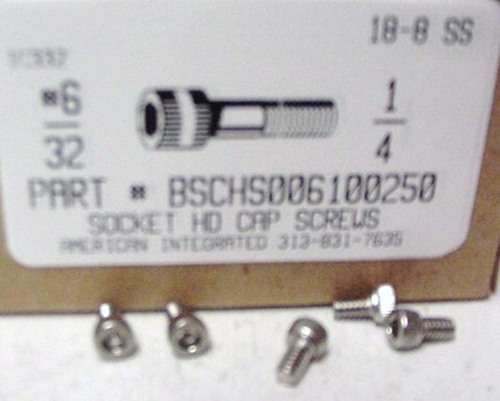 #6-32X1/4 SOCKET HEAD CAP SCREW 18-8 STAINLESS STEEL