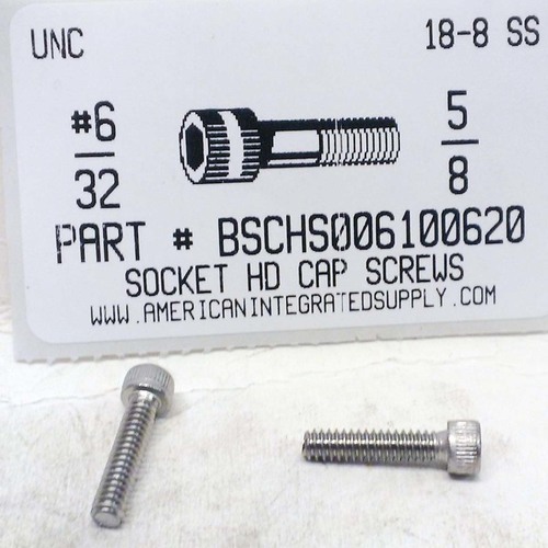 #6-32X5/8 SOCKET HEAD CAP SCREW 18-8 STAINLESS STEEL