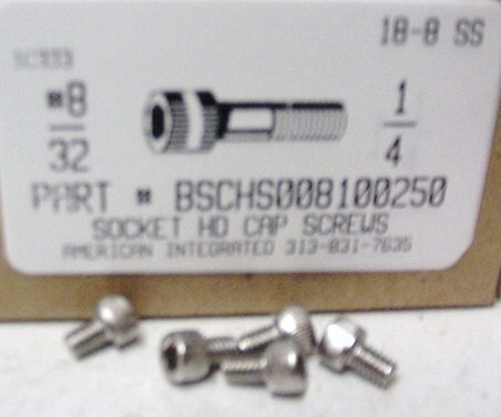 #8-32X1/4 SOCKET HEAD CAP SCREW 18-8 STAINLESS STEEL