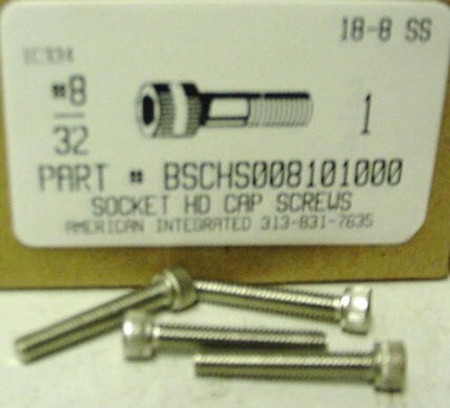 #8-32X1 SOCKET HEAD CAP SCREW 18-8 STAINLESS STEEL