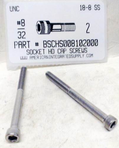 #8-32X2 SOCKET HEAD CAP SCREW 18-8 STAINLESS STEEL