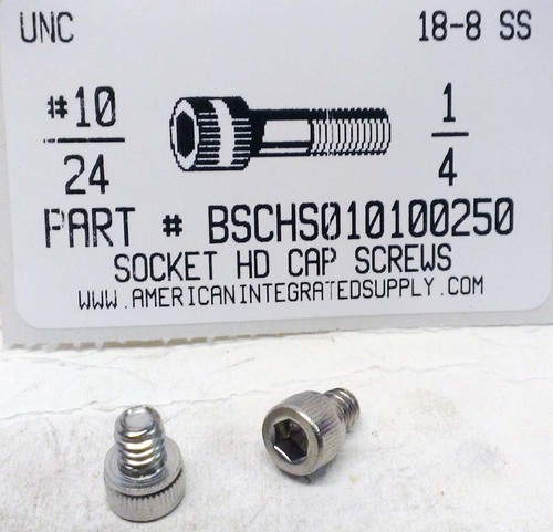 #10-24X1/4 SOCKET HEAD CAP SCREW 18-8 STAINLESS STEEL
