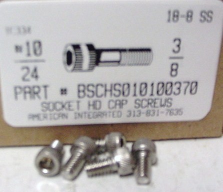 #10-24X3/8 SOCKET HEAD CAP SCREW 18-8 STAINLESS STEEL