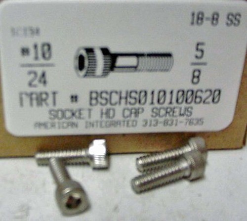 #10-24X5/8 SOCKET HEAD CAP SCREW 18-8 STAINLESS STEEL
