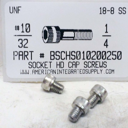 #10-32X1/4 SOCKET HEAD CAP SCREW 18-8 STAINLESS STEEL