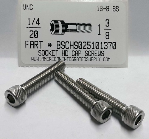 1/4-20X1-3/8 SOCKET HEAD CAP SCREW 18-8 STAINLESS STEEL