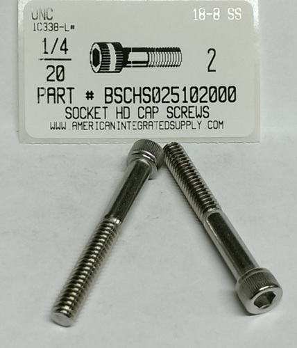 1/4-20X2 SOCKET HEAD CAP SCREW 18-8 STAINLESS STEEL