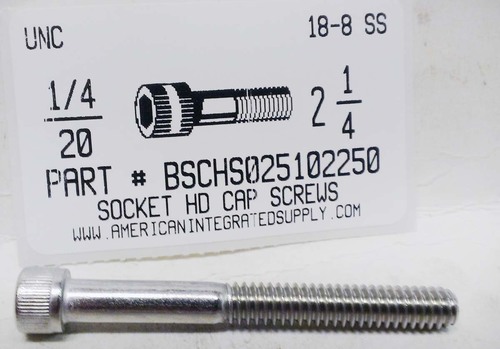 1/4-20X2-1/4 SOCKET HEAD CAP SCREW 18-8 STAINLESS STEEL
