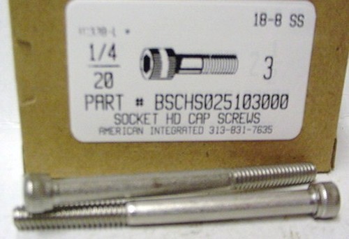 1/4-20X3 SOCKET HEAD CAP SCREW 18-8 STAINLESS STEEL