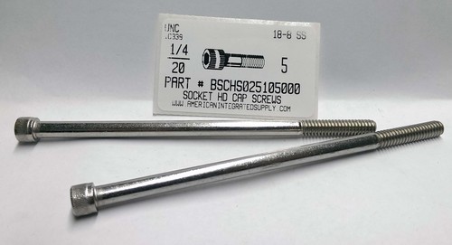 1/4-20X5 SOCKET HEAD CAP SCREW 18-8 STAINLESS STEEL