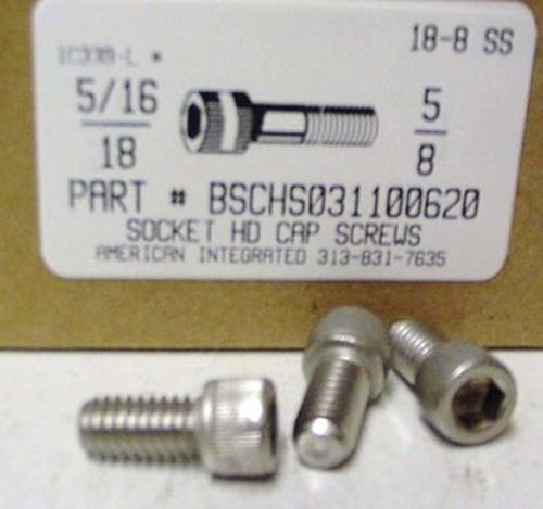 5/16-18X5/8 SOCKET HEAD CAP SCREW 18-8 STAINLESS STEEL