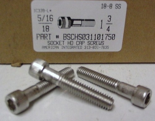 5/16-18X1-3/4 SOCKET HEAD CAP SCREW 18-8 STAINLESS STEEL