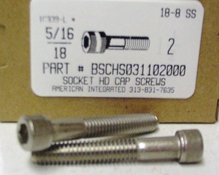 5/16-18X2 SOCKET HEAD CAP SCREW 18-8 STAINLESS STEEL