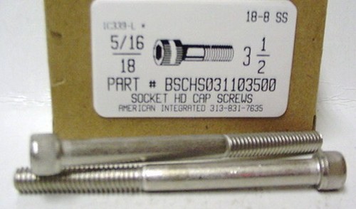 5/16-18X3-1/2 SOCKET HEAD CAP SCREW 18-8 STAINLESS STEEL