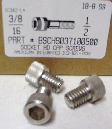 3/8-16X1/2 SOCKET HEAD CAP SCREW 18-8 STAINLESS STEEL