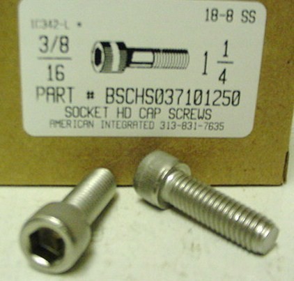 3/8-16X1-1/4 SOCKET HEAD CAP SCREW 18-8 STAINLESS STEEL