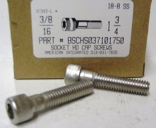 3/8-16X1-3/4 SOCKET HEAD CAP SCREW 18-8 STAINLESS STEEL