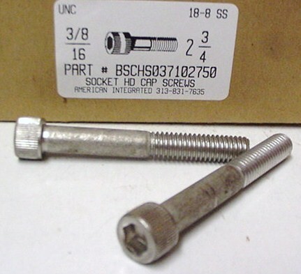 3/8-16X2-3/4 SOCKET HEAD CAP SCREW 18-8 STAINLESS STEEL