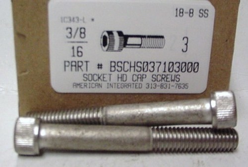 3/8-16X3 SOCKET HEAD CAP SCREW 18-8 STAINLESS STEEL