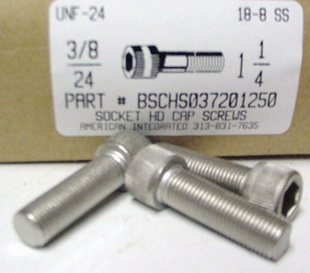 3/8-24X1-1/4 SOCKET HEAD CAP SCREW 18-8 STAINLESS STEEL
