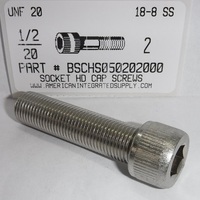 1/2-20X2 SOCKET HEAD CAP SCREW 18-8 STAINLESS STEEL