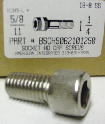 5/8-11X1-1/4 SOCKET HEAD CAP SCREW 18-8 STAINLESS STEEL