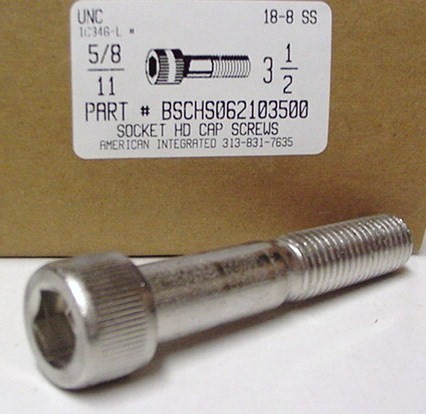 5/8-11X3-1/2 SOCKET HEAD CAP SCREW 18-8 STAINLESS STEEL