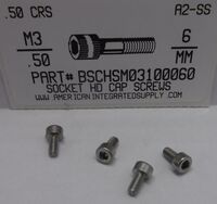 M3-.50X6mm SOCKET HEAD CAP SCREW A2 STAINLESS STEEL D912