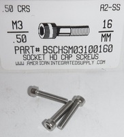 M3-.50X16mm SOCKET HEAD CAP SCREW A2 STAINLESS STEEL D912