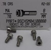 M4-.70X8MM SOCKET HEAD CAP SCREW A2 STAINLESS STEEL D912