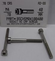 M4-.70X40MM SOCKET HEAD CAP SCREW A2 STAINLESS STEEL D912