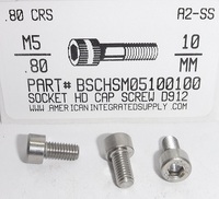 M5-.80X10mm SOCKET HEAD CAP SCREW A2 STAINLESS STEEL D912