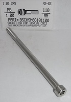 M6-1.00X110mm SOCKET HEAD CAP SCREW A2 STAINLESS STEEL D912