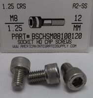 M8-1.25X12MM SOCKET HEAD CAP SCREW A2 STAINLESS STEEL D912