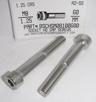 M8-1.25X60mm SOCKET HEAD CAP SCREW A2 STAINLESS STEEL D912