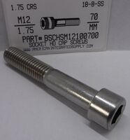M12-1.75X70MM SOCKET HEAD CAP SCREW A2 STAINLESS STEEL D912
