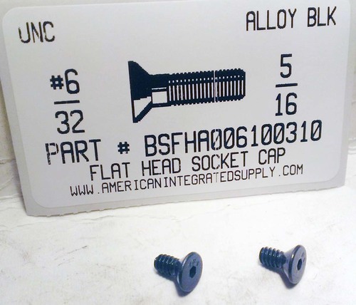 #6-32X5/16 FLAT HEAD SOCKET CAP SCREW ALLOY STEEL BLACK