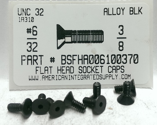 #6-32X3/8 FLAT HEAD SOCKET CAP SCREW ALLOY STEEL BLACK