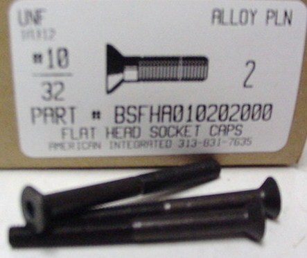 #10-32X2 FLAT SOCKET CAP SCREW ALLOY STEEL BLACK