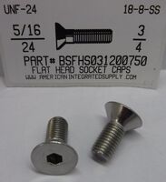 5/16-24X3/4 FLAT HEAD SOCKET CAP SCREW 18-8 STAINLESS STEEL
