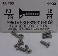 M3-.50X10MM FLAT HEAD SOCKET CAP SCREW A2 STAINLESS STEEL D7991