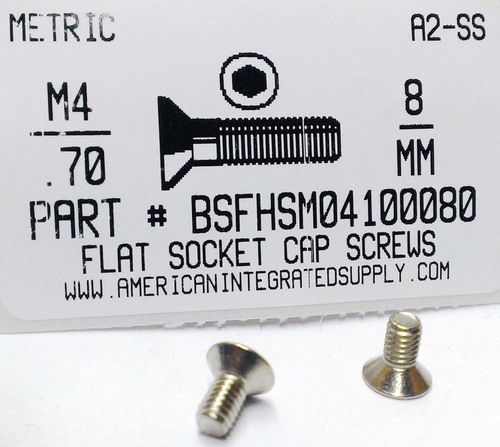 M4-.70X8MM FLAT HEAD SOCKET CAP SCREW A2 STAINLESS STEEL D7991