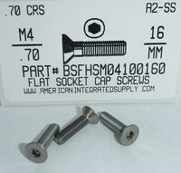 M4-.70X16MM FLAT HEAD SOCKET CAP SCREW A2 STAINLESS STEEL D7991