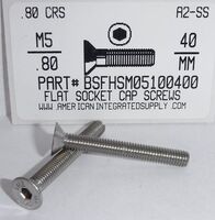 M5-.80X40MM FLAT HEAD SOCKET CAP SCREW A2 STAINLESS STEEL D7991