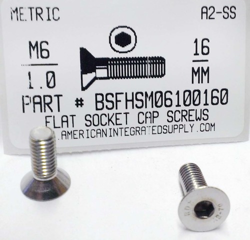 M6-1.00X16MM FLAT HEAD SOCKET CAP SCREW A2 STAINLESS STEEL D7991