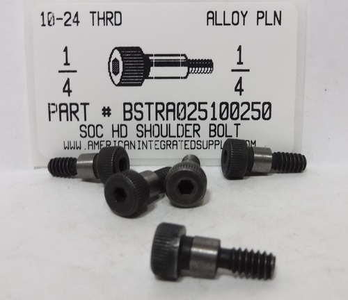 1/4X1/4 SOCKET HEAD SHOULDER BOLT ALLOY STEEL PLAIN 10-24 THREAD