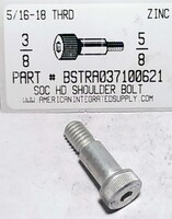 3/8X5/8 SOCKET HEAD SHOULDER BOLT ALLOY STEEL ZINC PLATED 5/16-18 THREAD (DISCONTINUED)