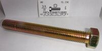 3/4-10X6 HEX HEAD TAP BOLT FULLY THREADED GRADE 8 STEEL ZINC YELLOW