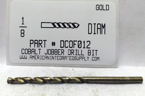 1/8 COBALT DRILL JOBBER LENGTH GOLD