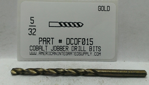5/32 COBALT DRILL JOBBER LENGTH GOLD